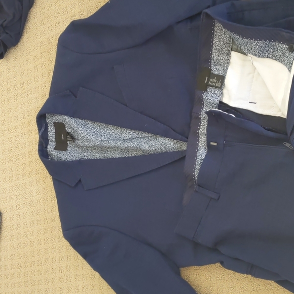 H&M Suits & Blazers Hm Navy Slim Fit Suit 38 Jacket Pants 33 Linen